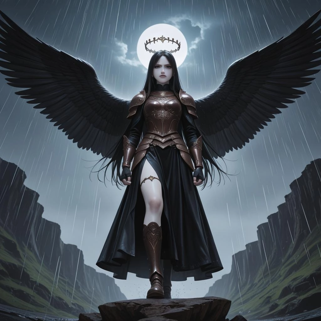 Hand-drawn rough comic style. 
Woman. Pale skin and straight face. Deep purple almost black eyes, shimmering with a thun