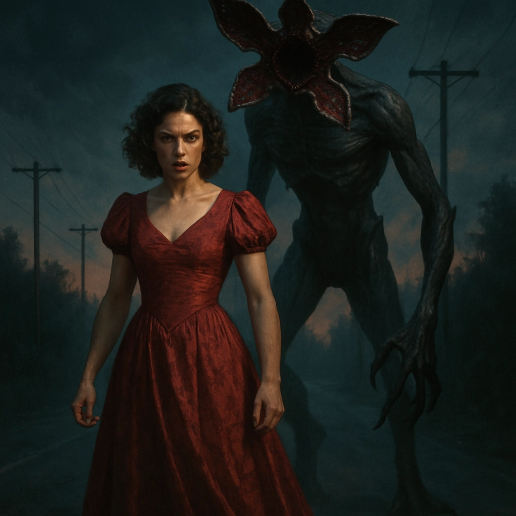 Driw enemy fore women in beautiful dress in stranger mode 