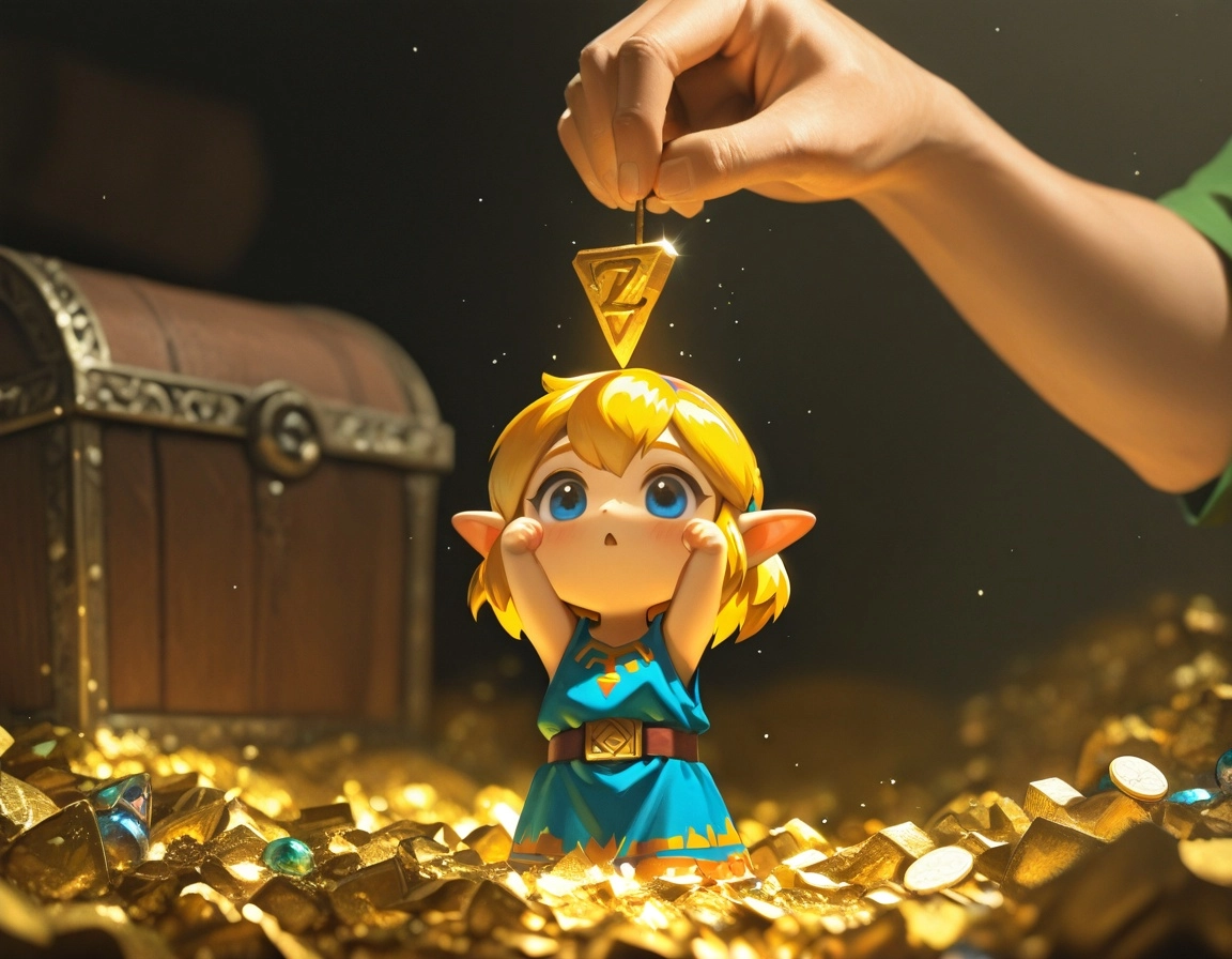 Legend of Zelda: A Link to the Past video game. Zelda and Link in a co-cop 2 player game, small cute detailed colorful c