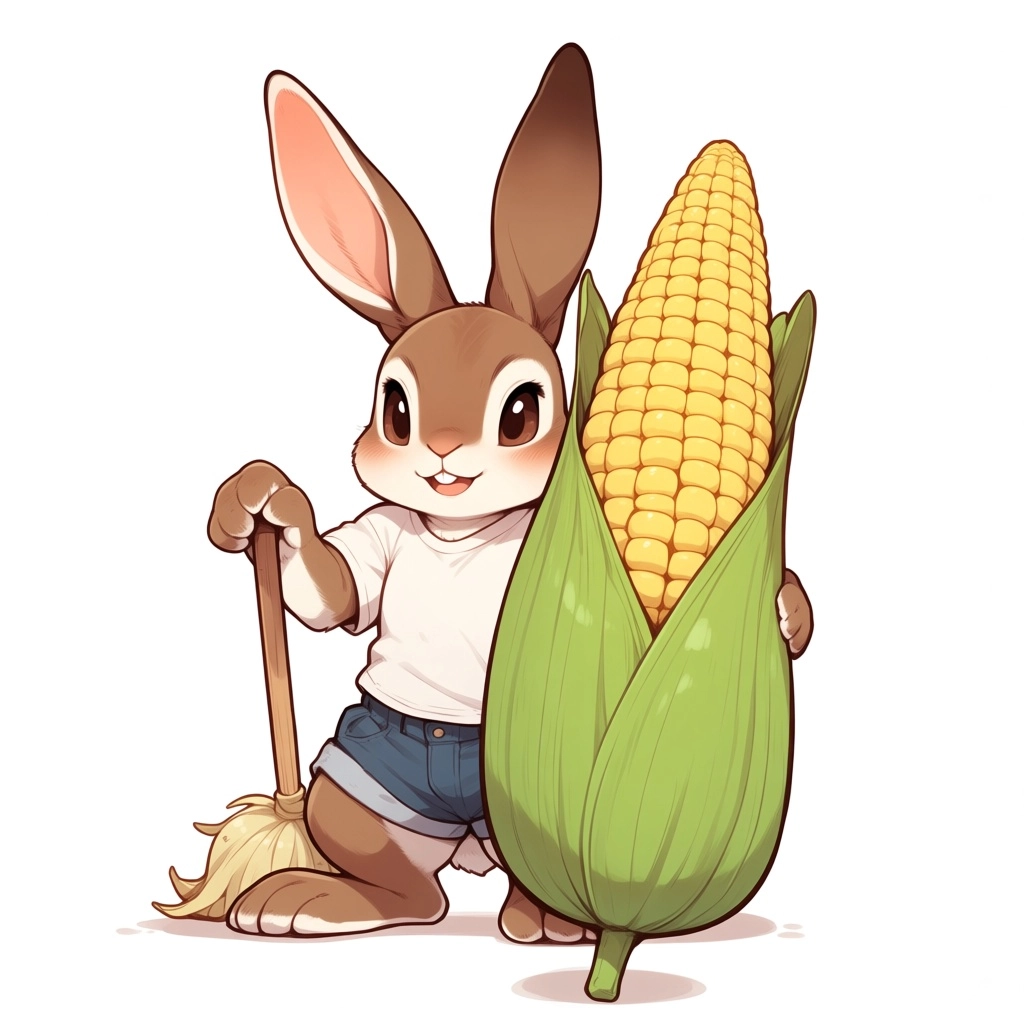 Rabbit,nature, safe for work, corn