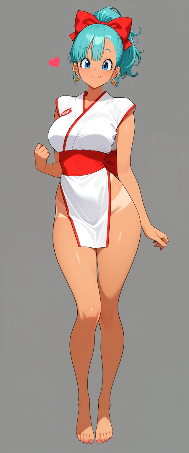 Bulma,sexy, heart, tan, jewels, japan costume, skimpy, feet, 



