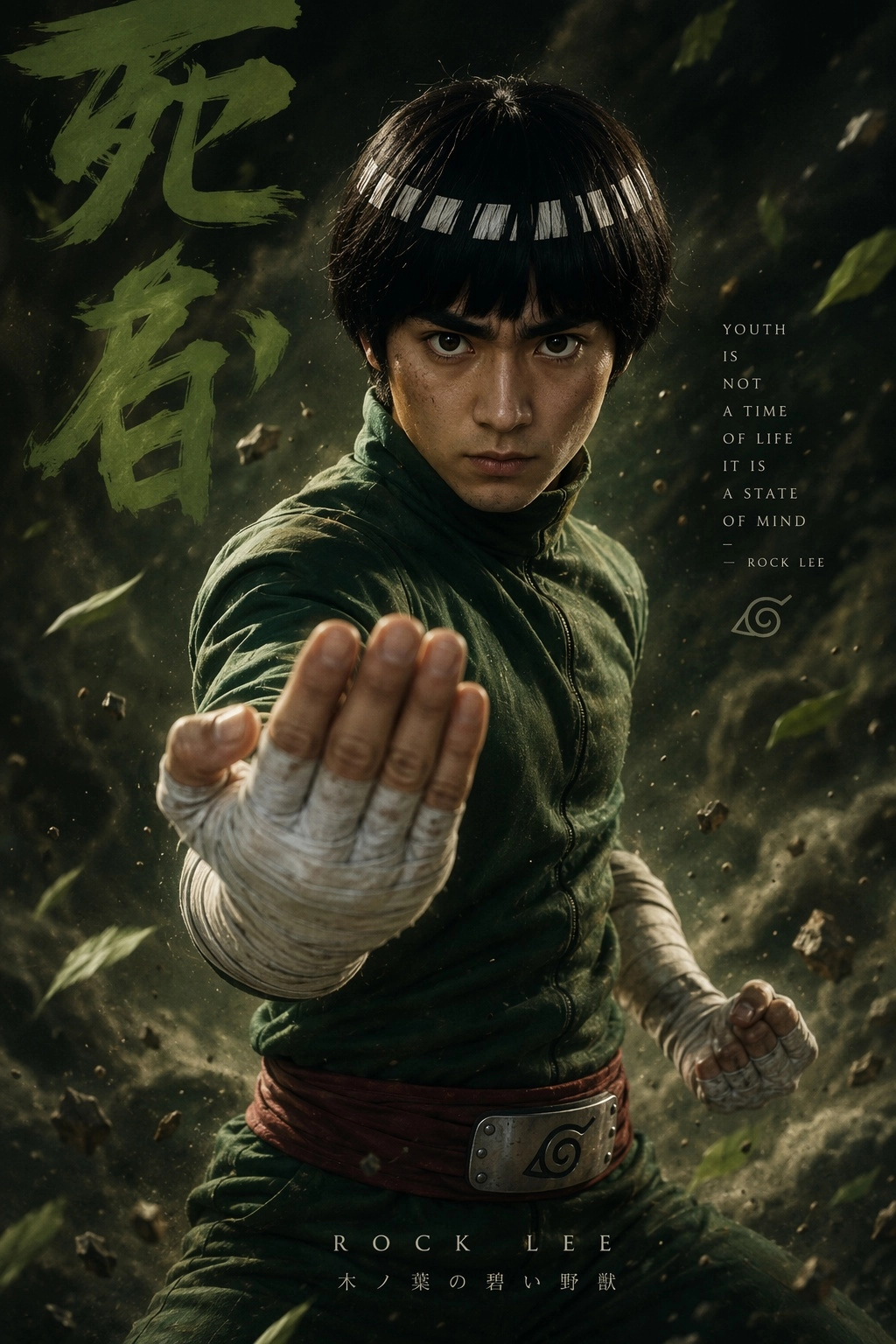 Epic portrait of Rock Lee (from Naruto)