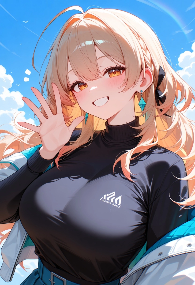 生成一个身材娇小的白色短发的少女角色，大腿纤细，黑色jk校服白色衬衣和深灰格子裙，开裆黑丝，衬衣敞开露出娇小的胸部（仅胸部敞开，腰部还是扣起来的状态），一只手掀起裙子露出馒头小穴，另一只手用两根手指头轻轻掰开小穴尿尿，水滴顺着大腿结构滴下，