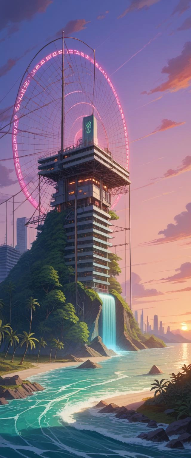 1. A serene beach at sunset, with a lone sailboat gliding on calm waters, a soft glow from the sunset reflecting on the 