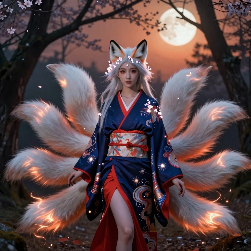 Prompt Assistant





Prompt Assistant



You:the seven-tailed fox from Japanese mythology depicted as a beautiful woman