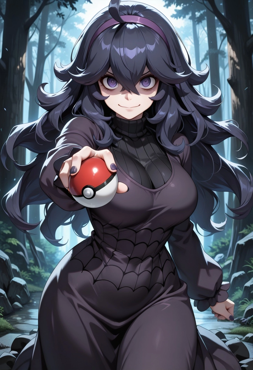 Hex Maniac (Pokemon), confident pose, throwing pokeball,