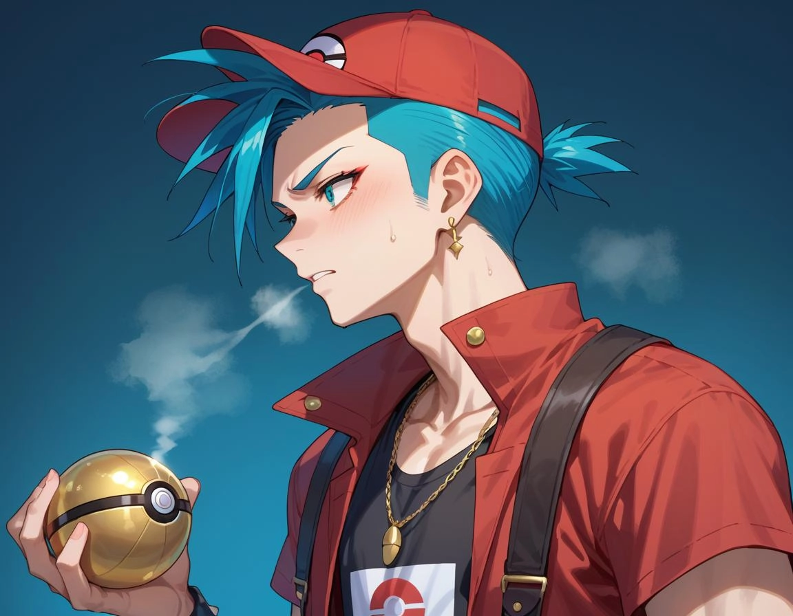 Pokemon steam punk ball gold with old school Pokemon in different time line era