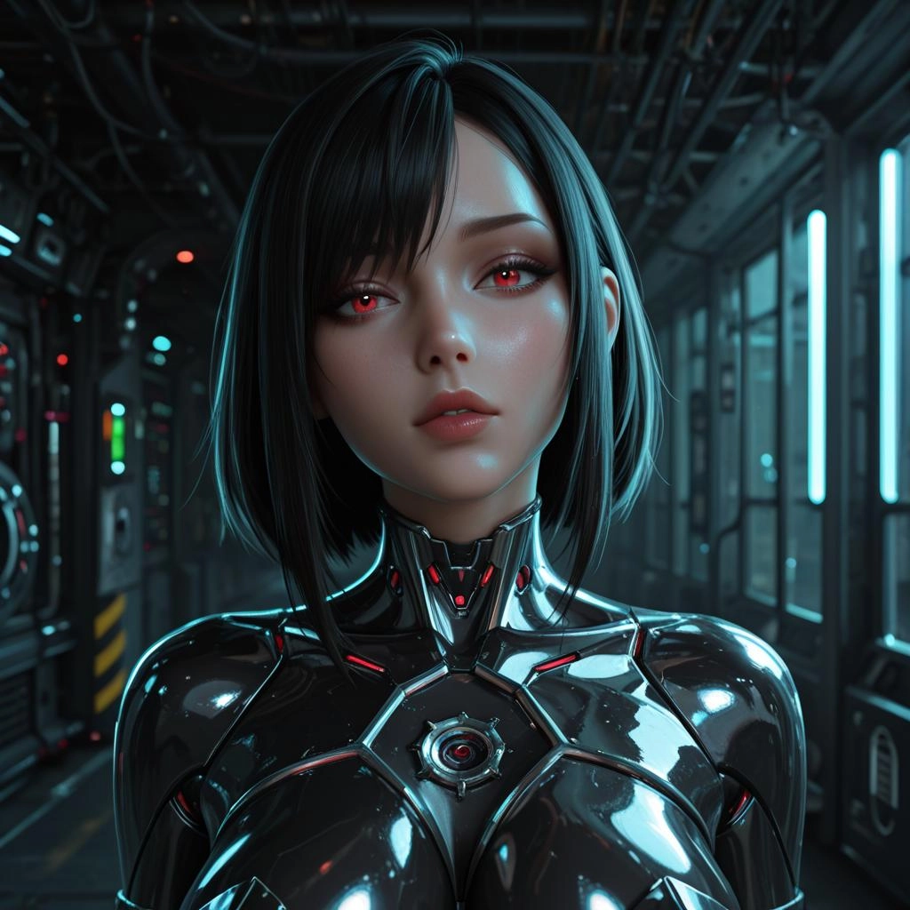 A mesmerizing, hyper-detailed close-up portrait, focusing intimately on a woman's elegantly sculpted upper torso and cle