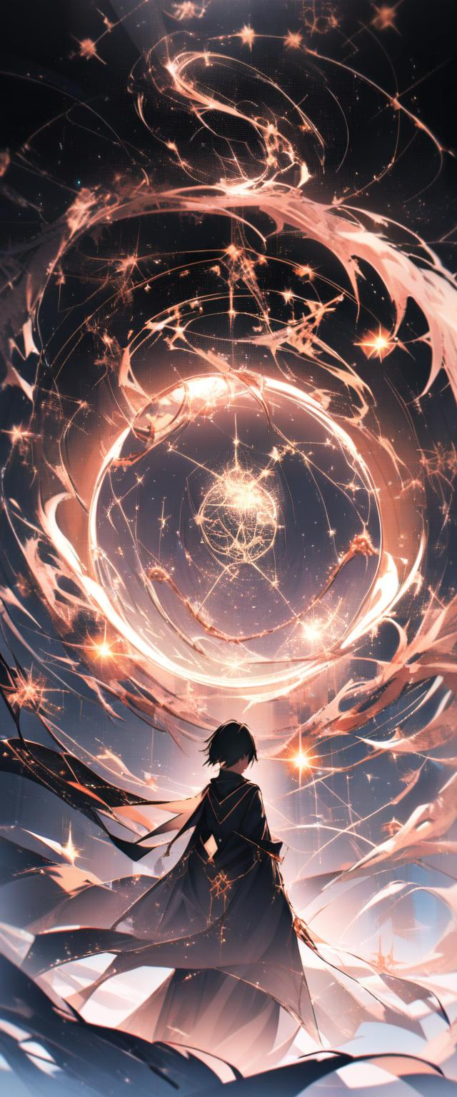 A celestial map depicting constellations with mythological creatures from various cultures interwoven, soft light filter