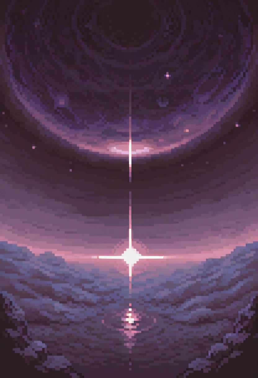 space station orbiting a purple planet, stars, sci-fi