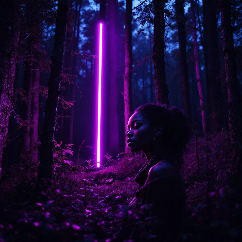 naturalistic surrealistic landscape photography: (2.0), candid, african american, dark skin, visible skin pores, soft sk