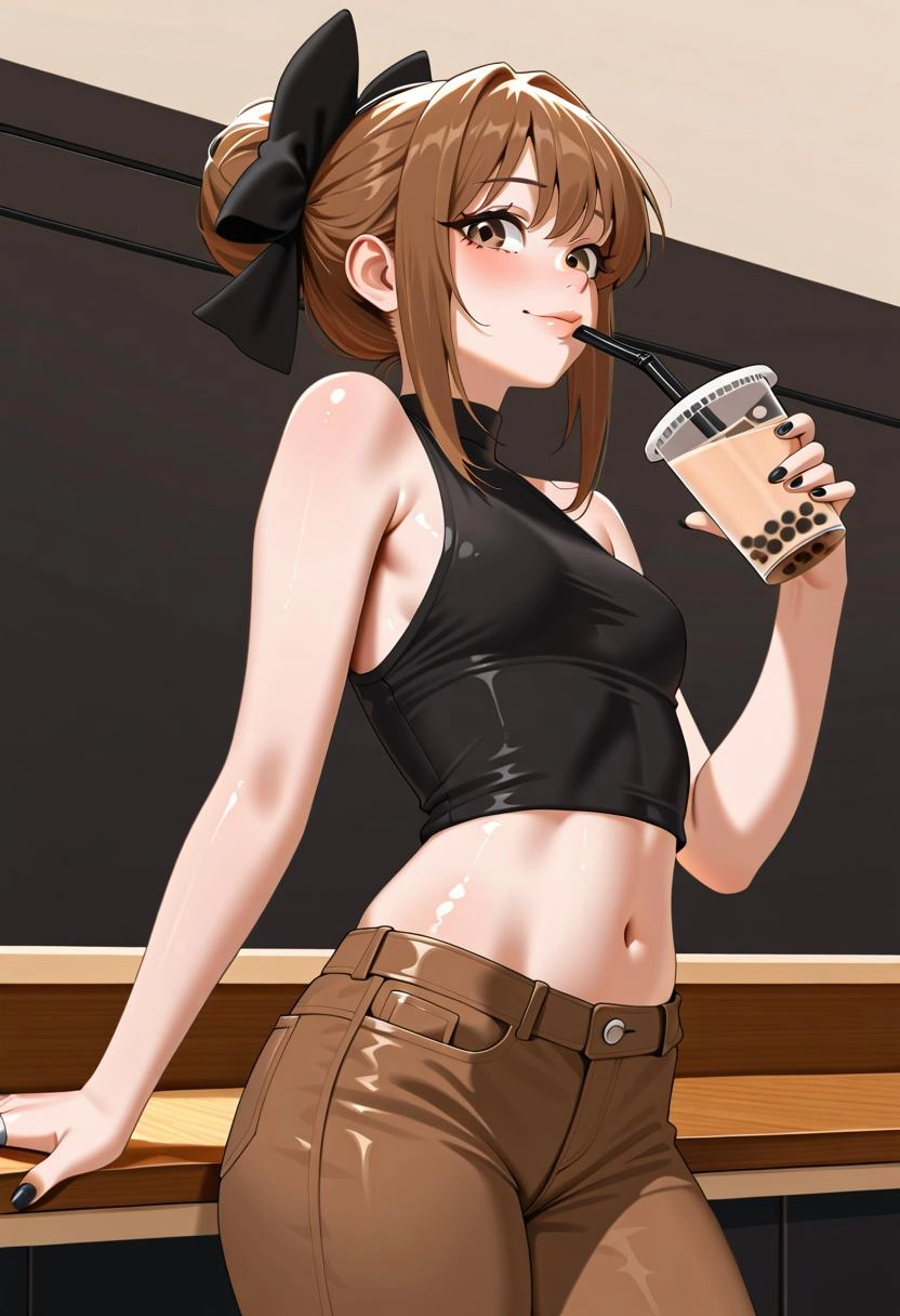 Artist by genicecream, masterpiece,best quality,amazing quality,absurdres, perfect face, @moistchichi, pretty girl, 1gir