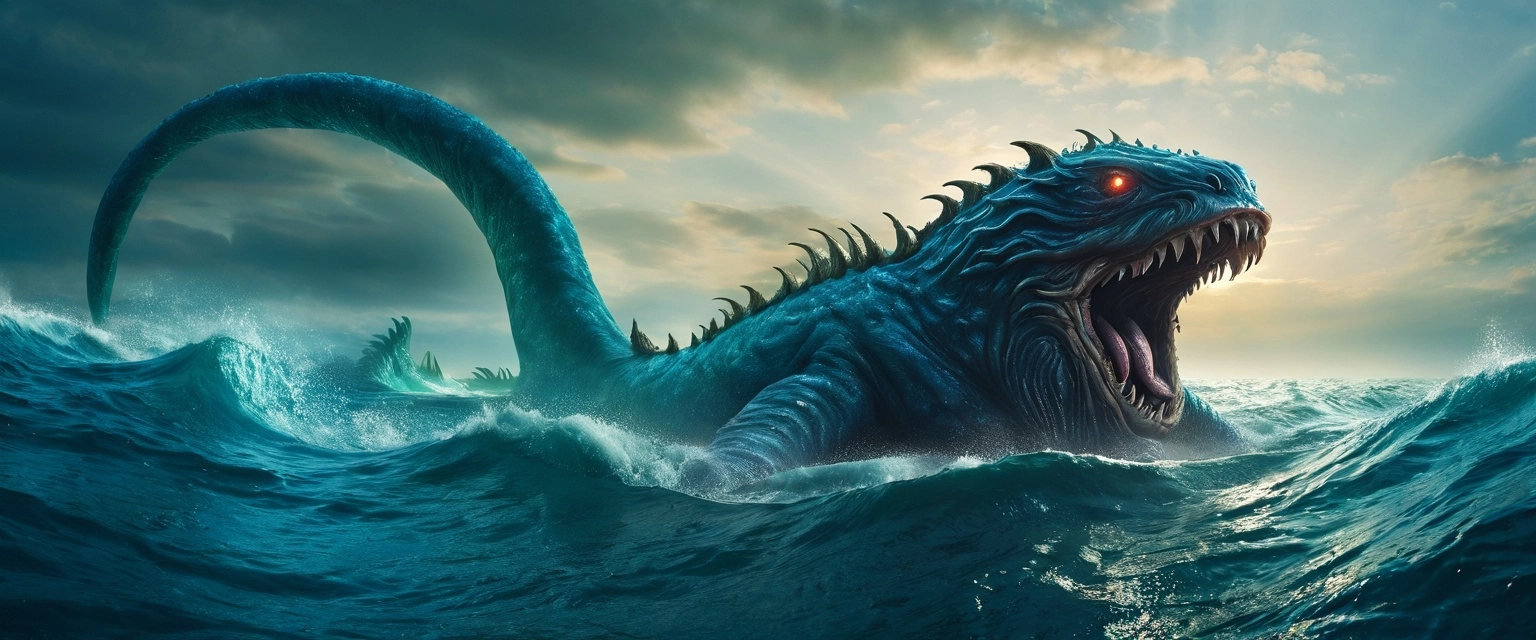 sea, fantasy, long sea monster