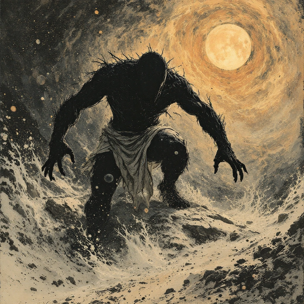 The man-god pounces, God of Man and of meat stay the sand and keep the peace if we reach the promised land never speak t