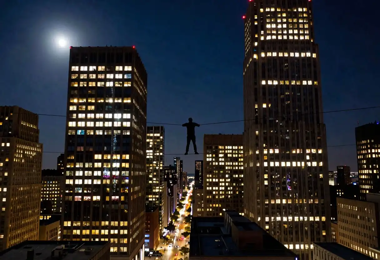 RedCraft Turbo image: Generate an image of a city with skyscrapers and streets at night, featuring various lights visible through the windows.…