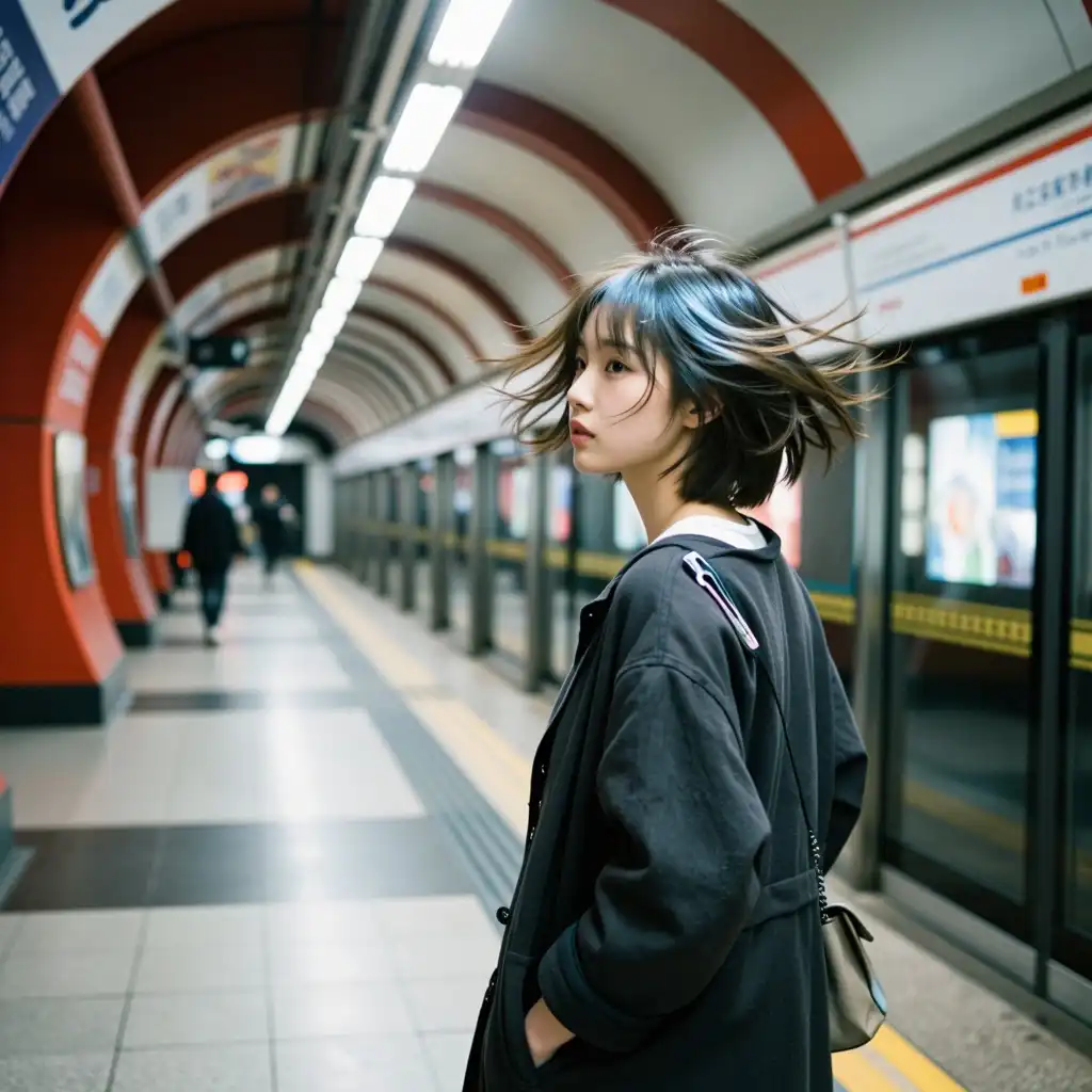 Moody Real Mix image: Image Center: A very visual impact of a large curved arc-type underground station, with a sense of spatial crowding from…