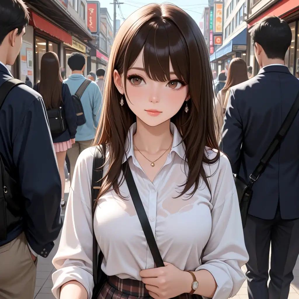 Illustrious iLustMix image: A women being inappropriately touched in public.