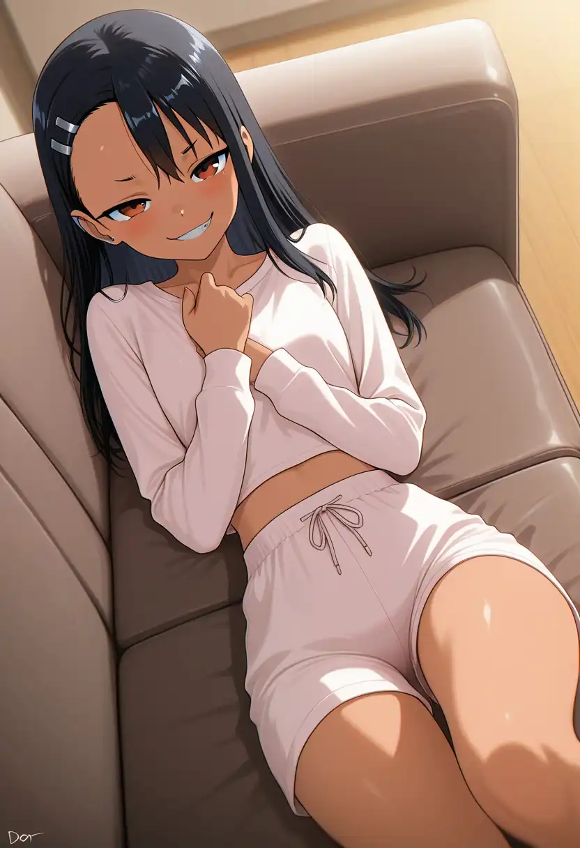 Raehoshi illust XL image: Hayase Nagatoro from Don’t Toy with Me, Miss Nagatoro, in the official anime/manga art style — sharp expressive eyes, sl…