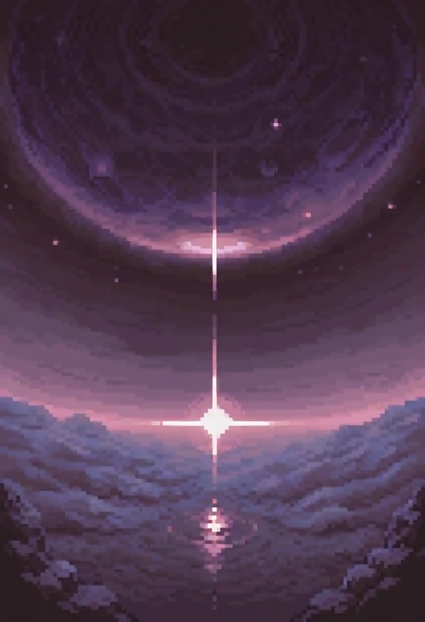Nova Pixels XL image: space station orbiting a purple planet, stars, sci-fi