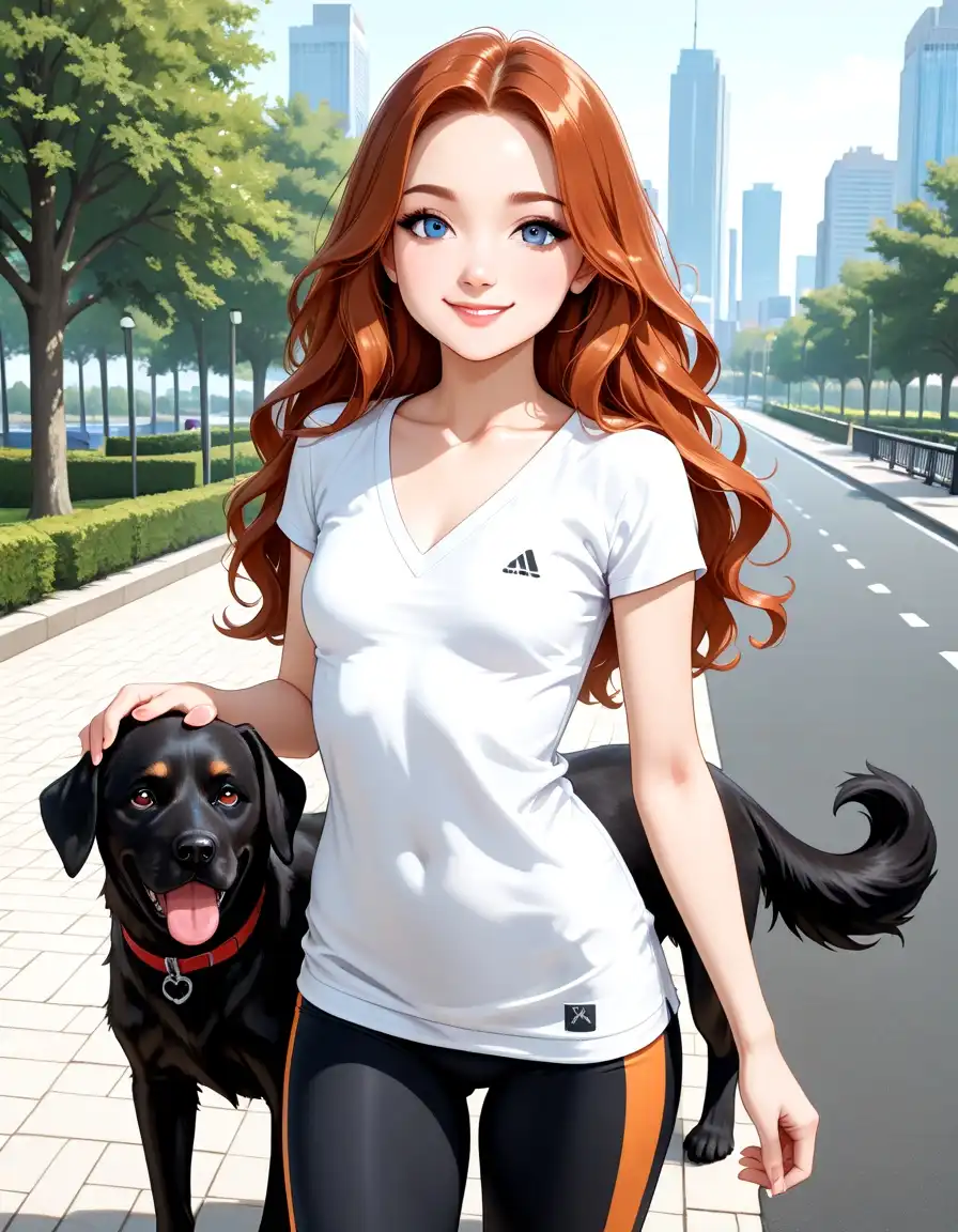 Illustrious iLustMix image: 1girl. 19 years old, auburn hair, long hair, wavy hair. small breasts, Blue eyes, large expressive eyes, kindly eyes, su…