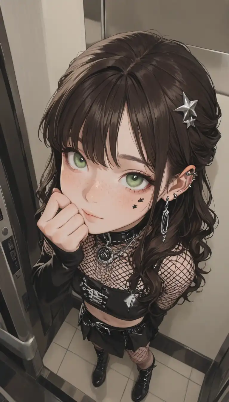 Unholy Desire Mix - Sinister Aesthetic image: 1girl (Marzik), semi realistic face, E girl aesthetic, alt girl, pretty face, 18 years old girl, European face, light sk…