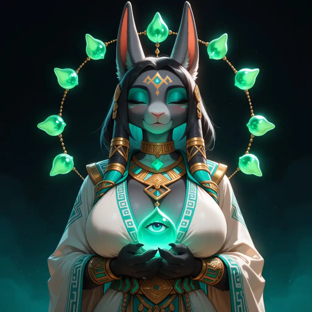 Nova Furry AM image: Prompt: A hyper-realistic, highly detailed cinematic portrait of a Zonai character from The Legend of Zelda, divine anth…