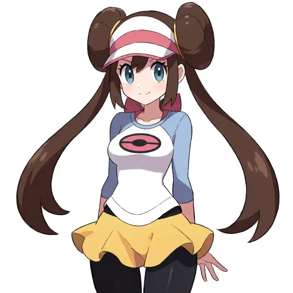 Krea 2 Turbo image: #nsfw Pokemon Trainer Rosa, huge boobs, large nipples, mommy body type, standing, nude