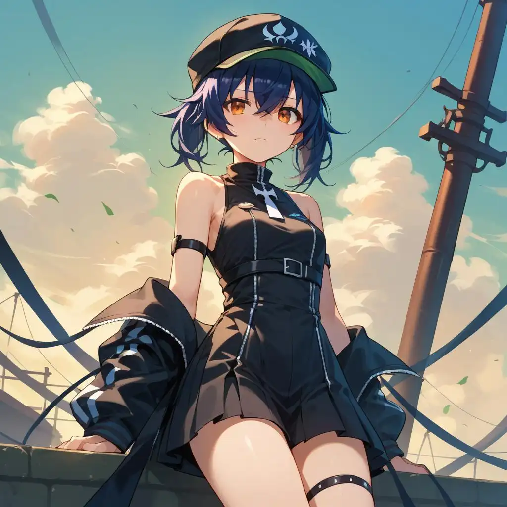 Pony Diffusion V6 XL image: Black rock shooter